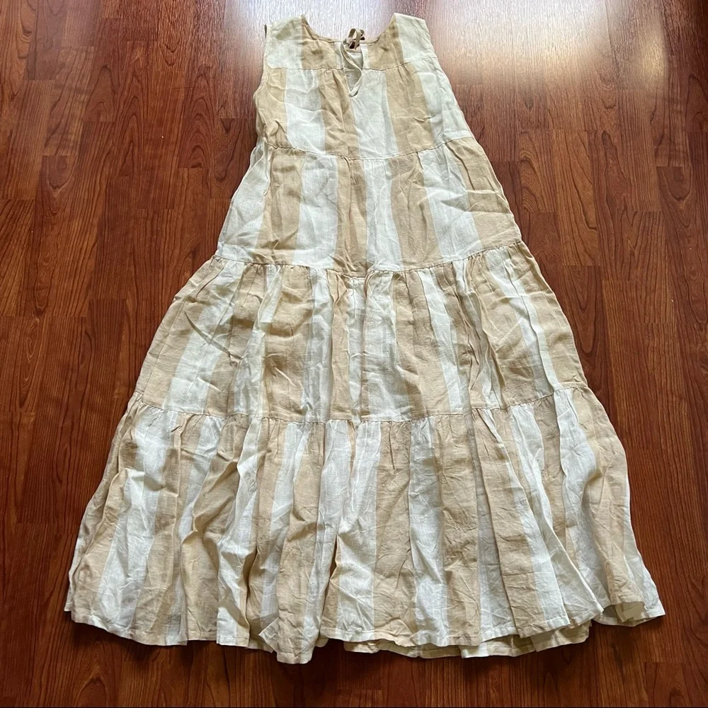 Laude the Label Cotton Linen Tiered Dress - size MEDIUM - Picture 4 of 8